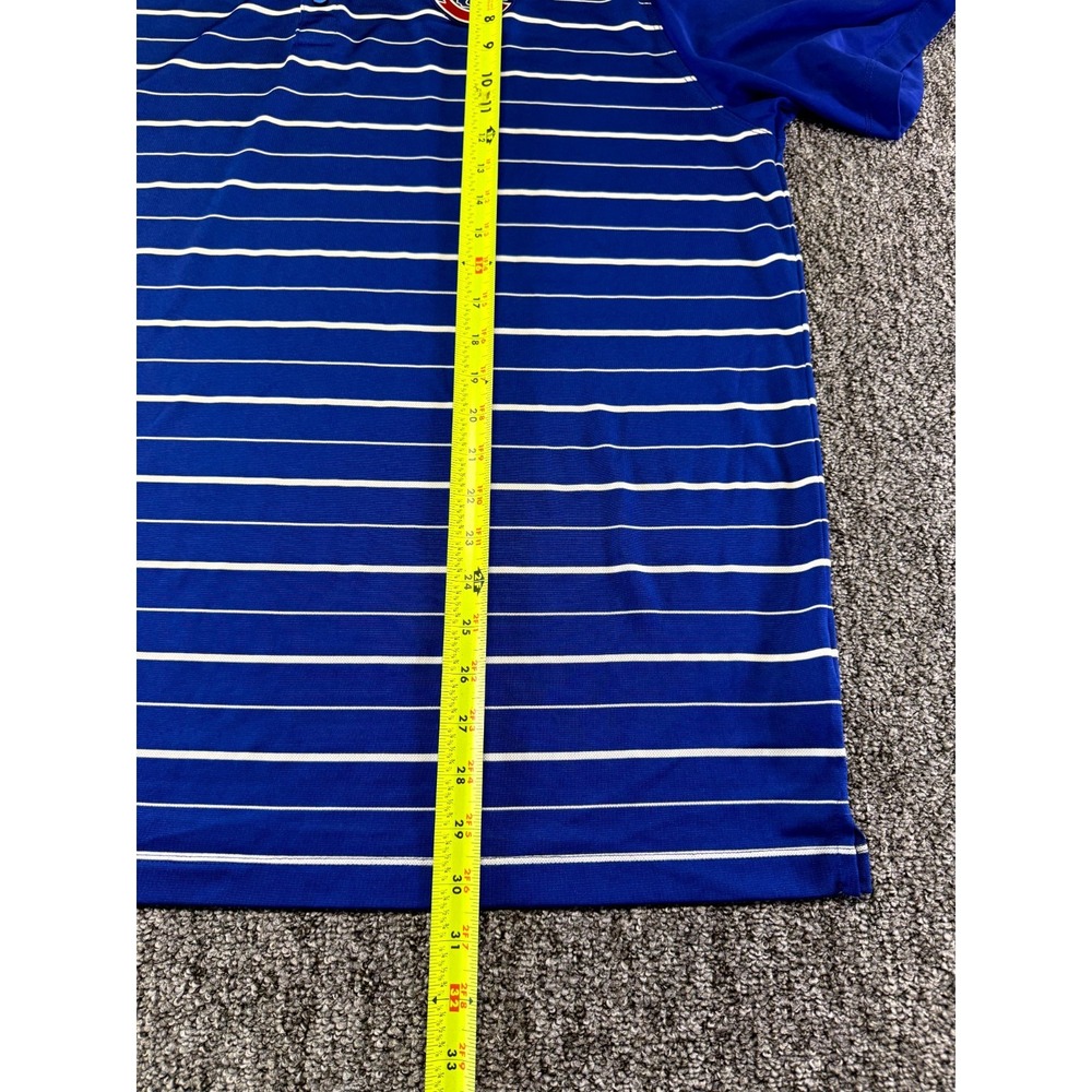Nike Polo Chicago Cubs Mens XL Blue Striped Dri-Fit MLB Logo Shirt - Picture 10 of 16